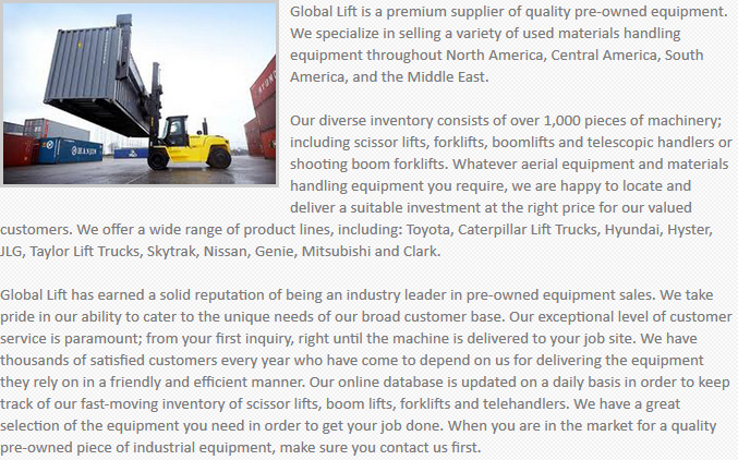 Global Lift Equipment Baton Rouge